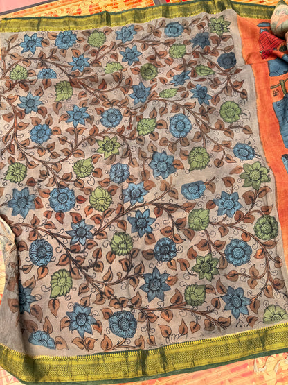 Silkcotton Penkalamkari Saree