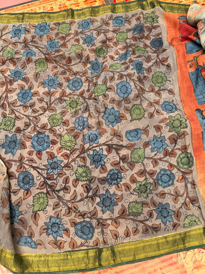 Silkcotton Penkalamkari Saree