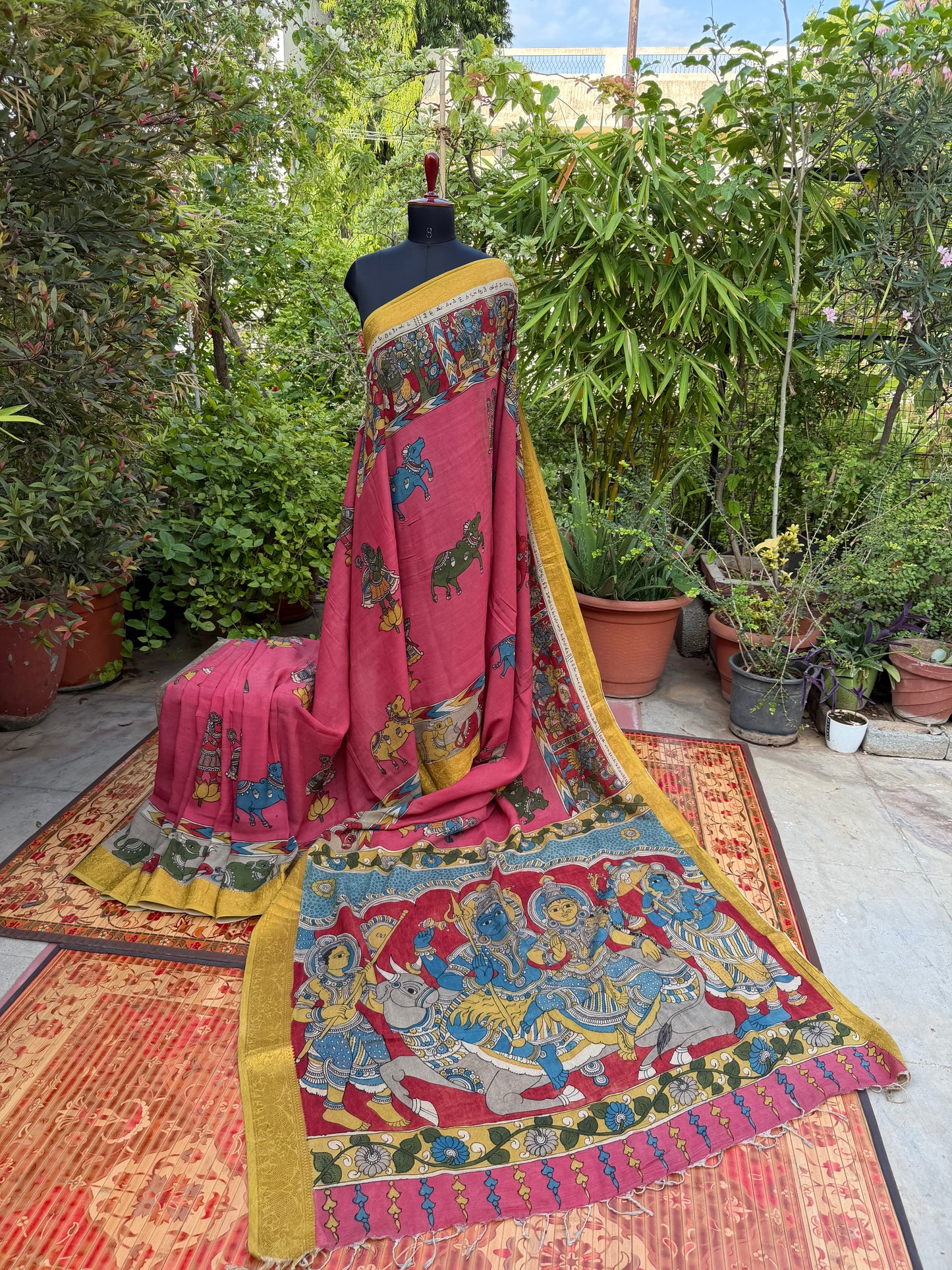 Silkcotton Penkalamkari Saree
