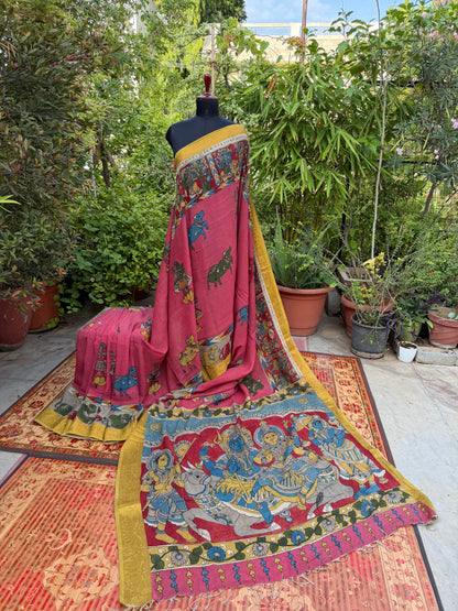 Silkcotton Penkalamkari Saree