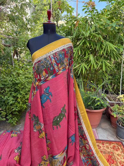 Silkcotton Penkalamkari Saree