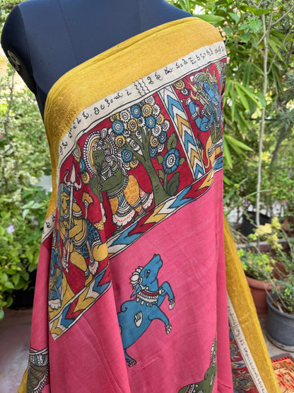 Silkcotton Penkalamkari Saree