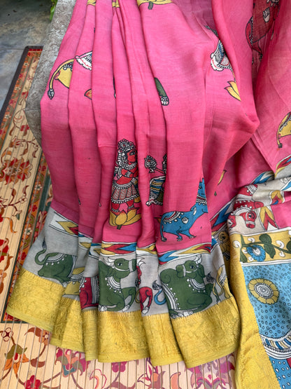 Silkcotton Penkalamkari Saree