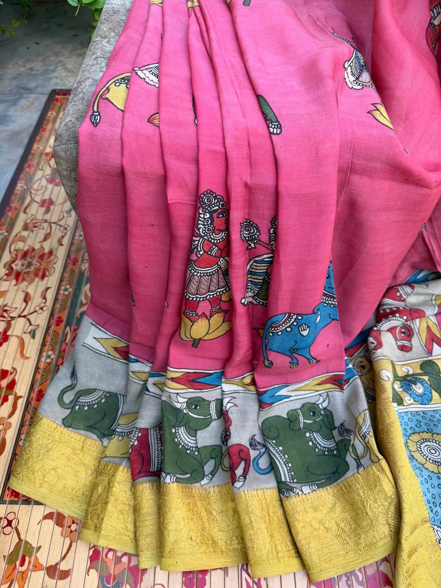 Silkcotton Penkalamkari Saree