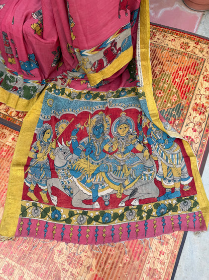 Silkcotton Penkalamkari Saree