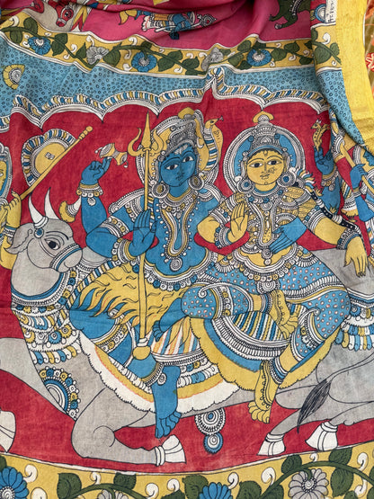 Silkcotton Penkalamkari Saree