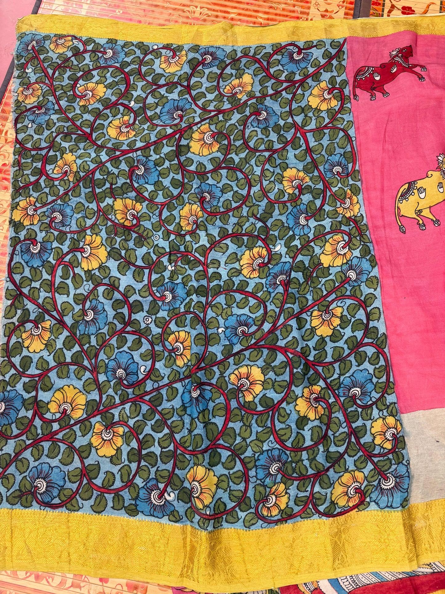 Silkcotton Penkalamkari Saree