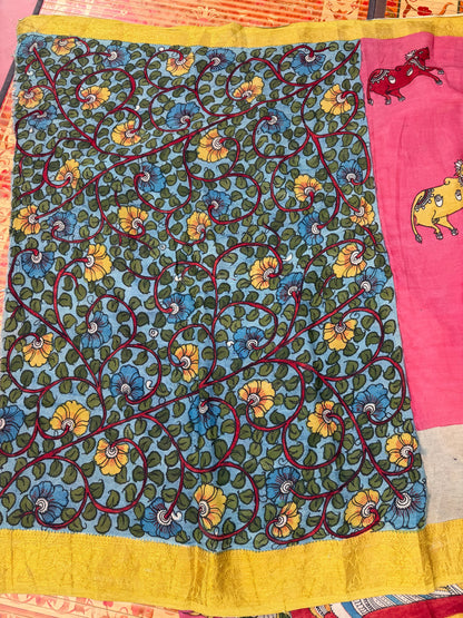 Silkcotton Penkalamkari Saree