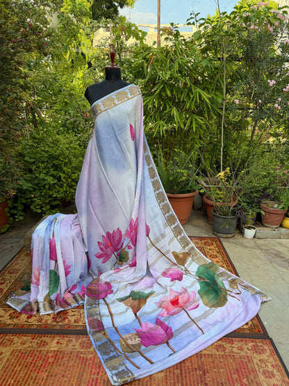 Pure crepe digital print saree