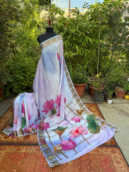 Pure crepe digital print saree