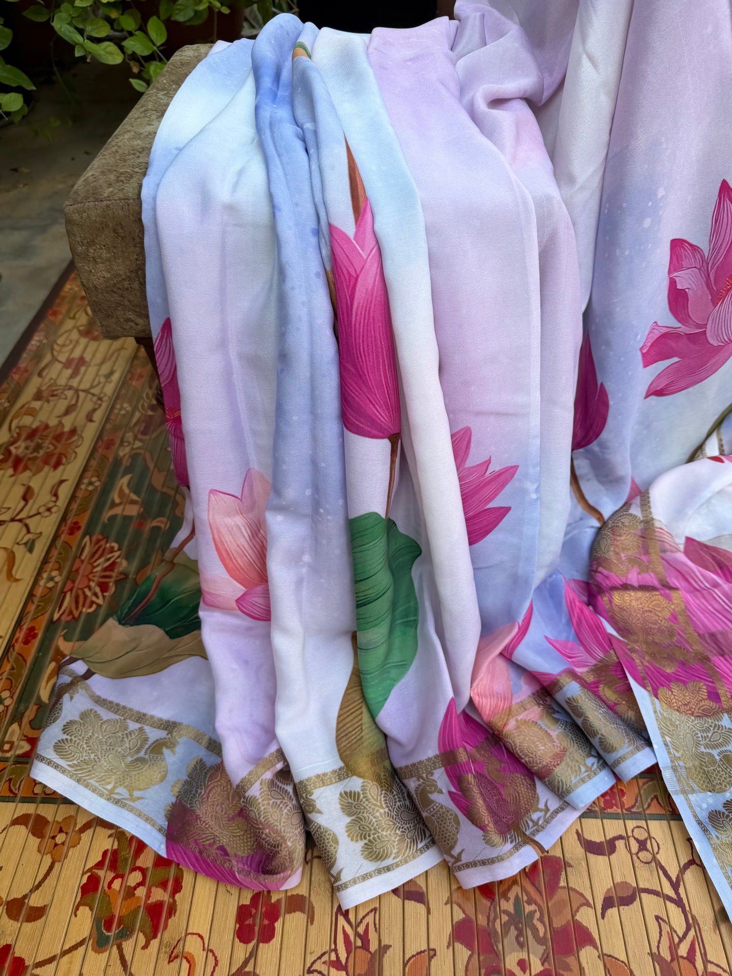 Pure crepe digital print saree
