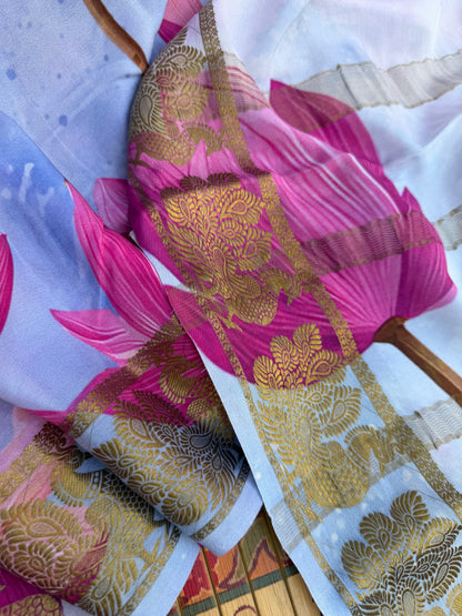 Pure crepe digital print saree