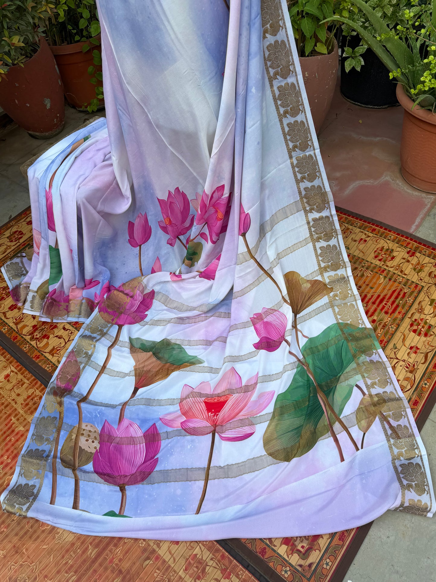 Pure crepe digital print saree