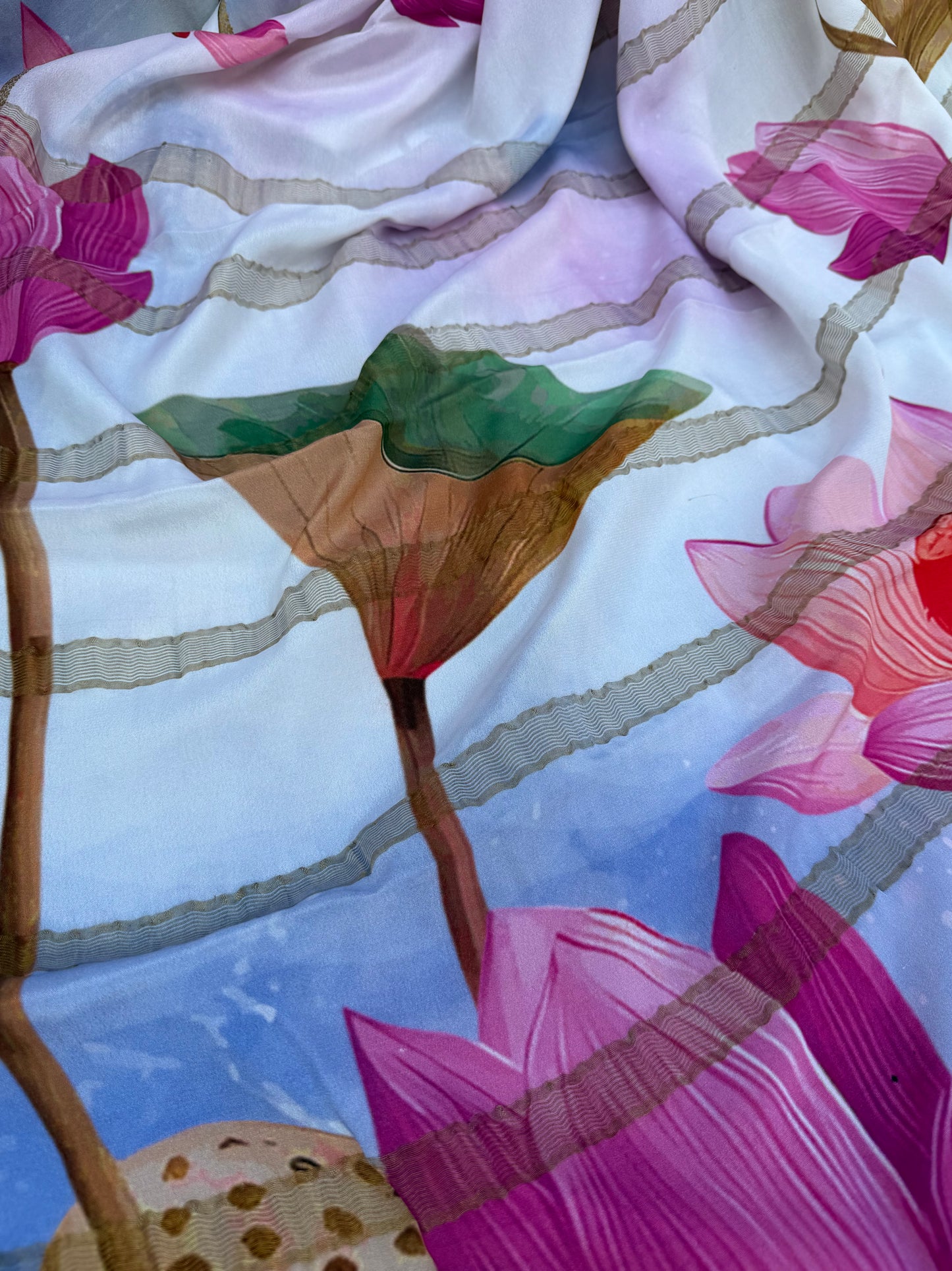 Pure crepe digital print saree