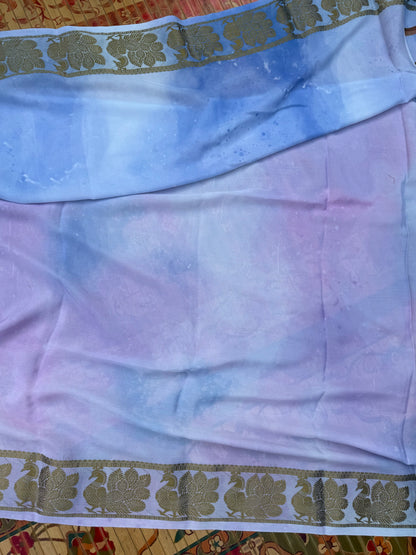 Pure crepe digital print saree