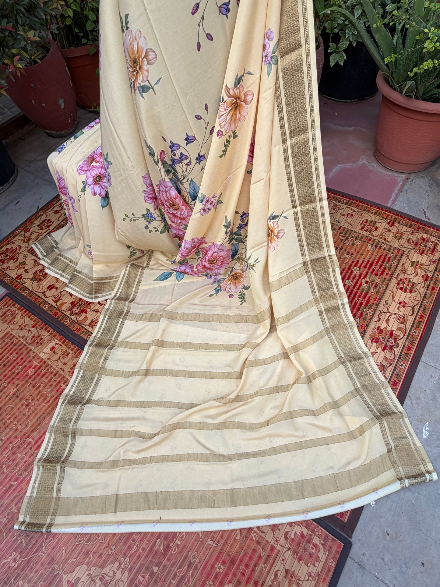 Pure crepe digital print saree