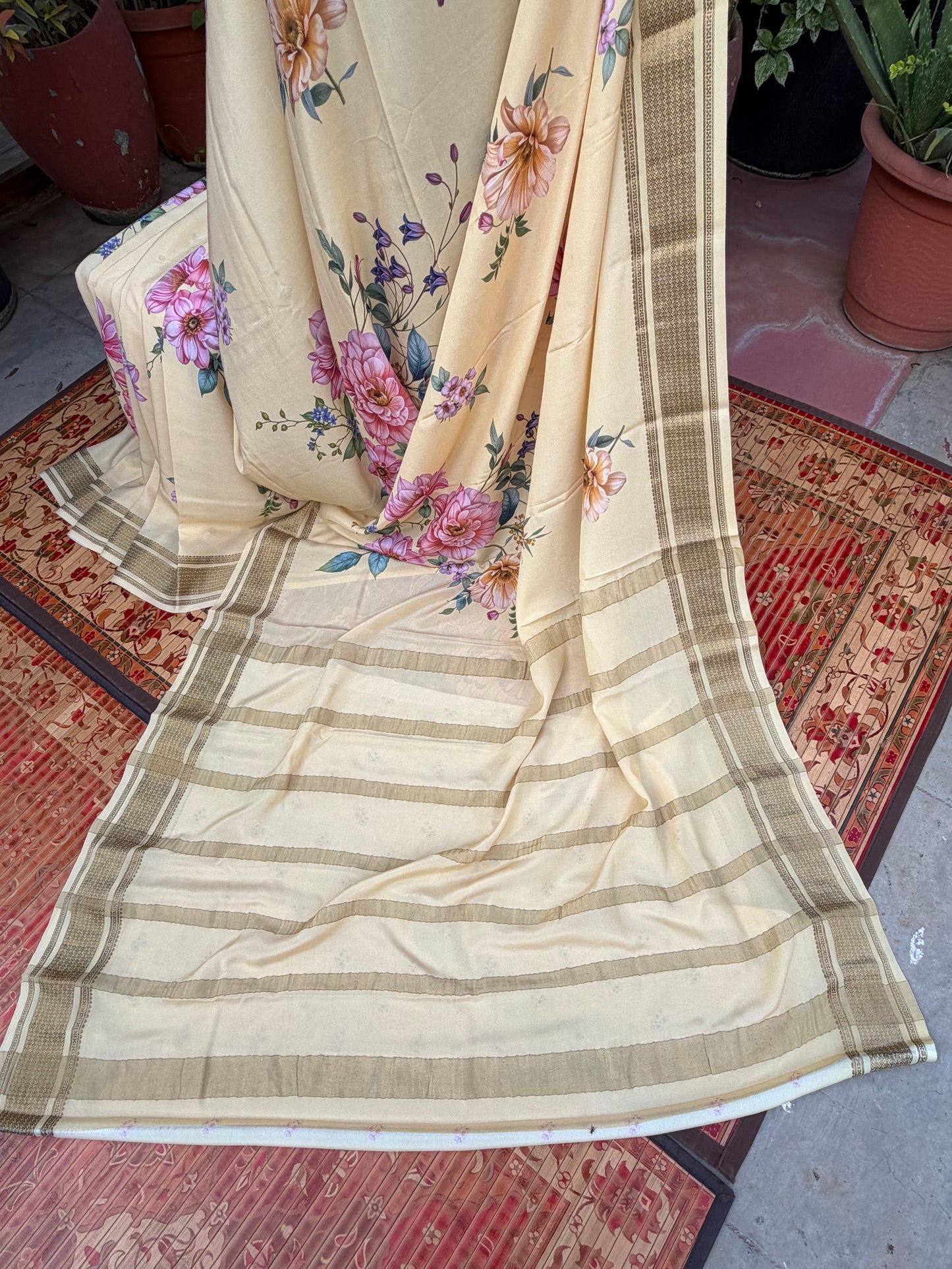 Pure crepe digital print saree