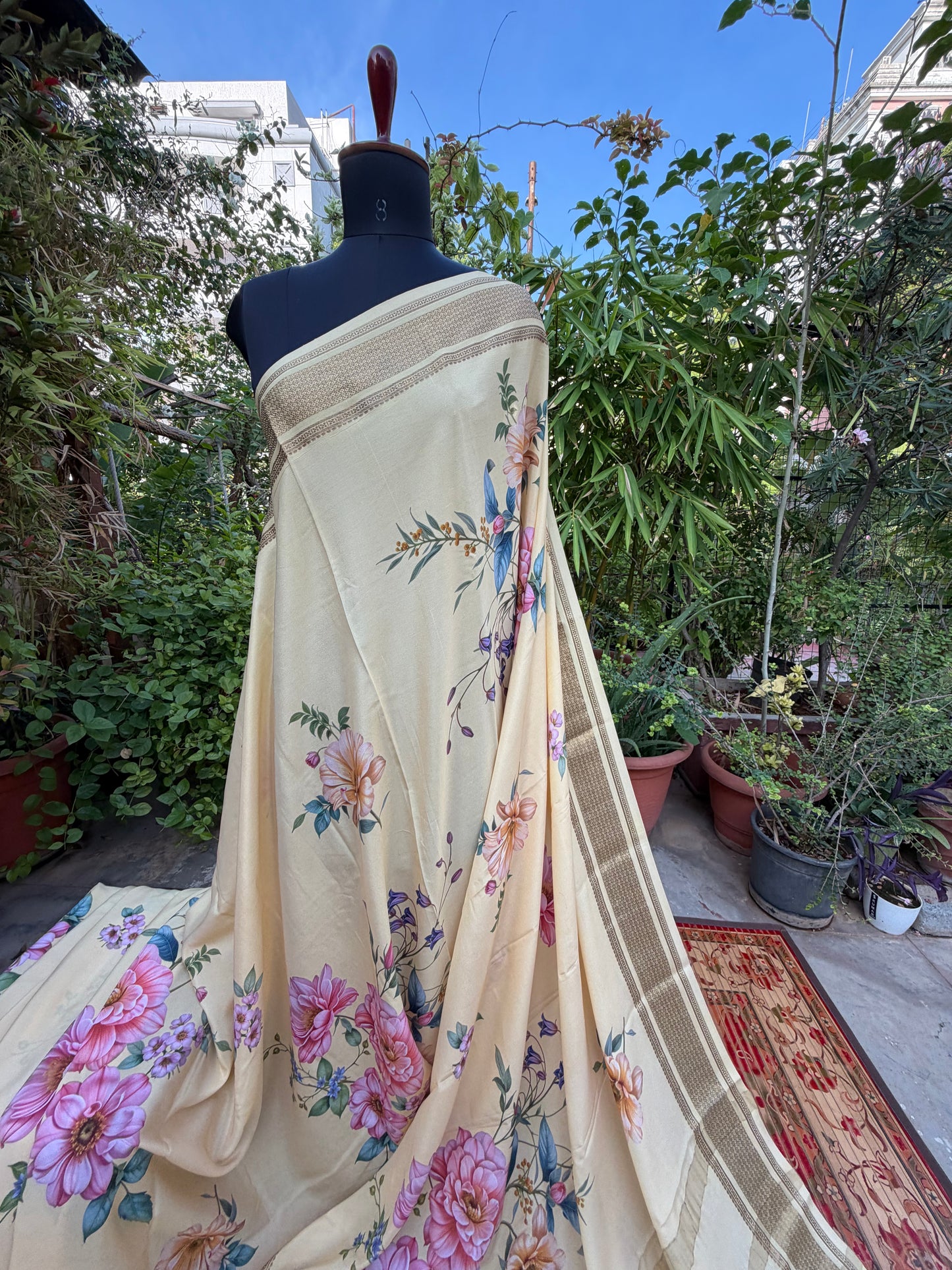 Pure crepe digital print saree