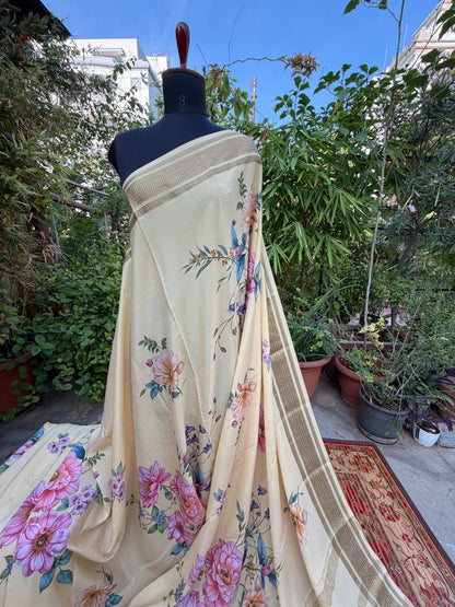 Pure crepe digital print saree