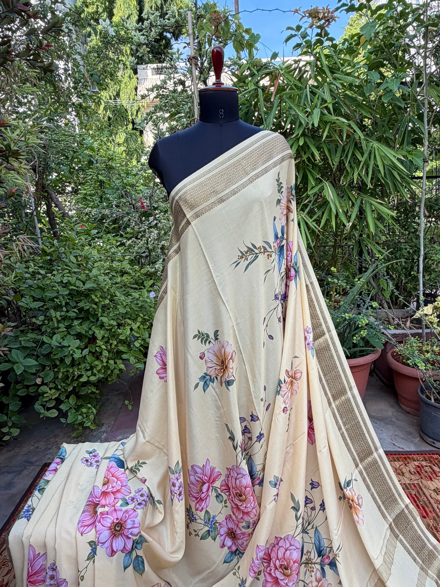 Pure crepe digital print saree