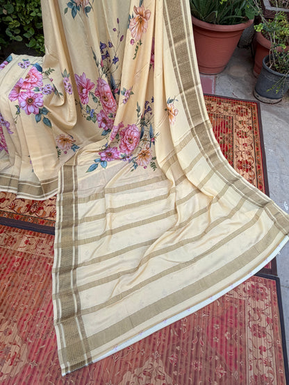 Pure crepe digital print saree