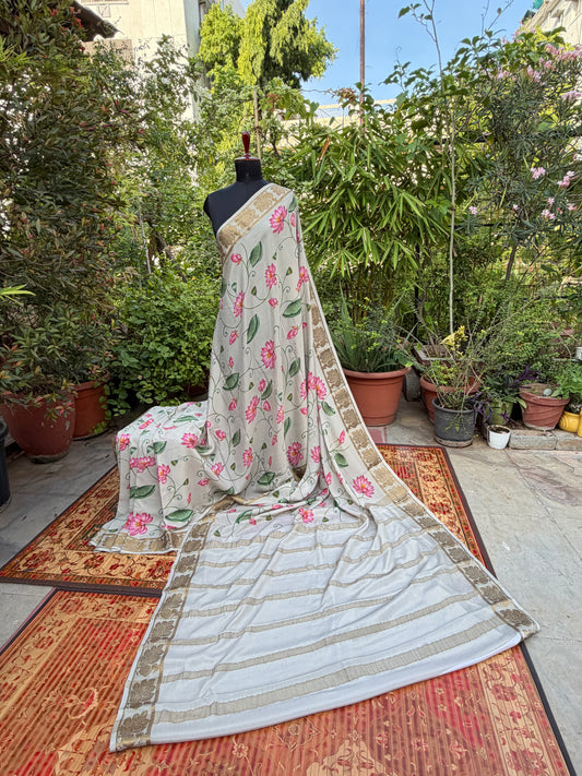 Pure crepe digital print saree