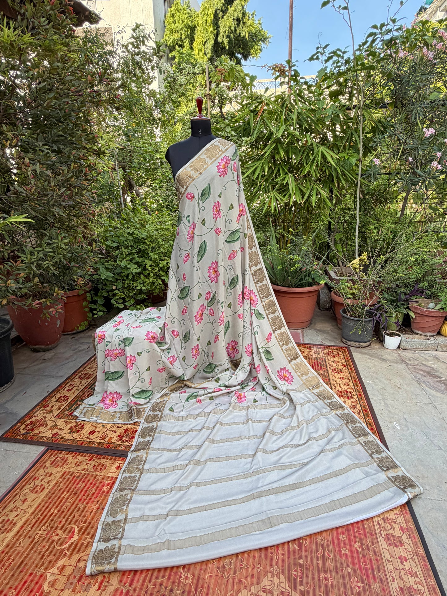 Pure crepe digital print saree