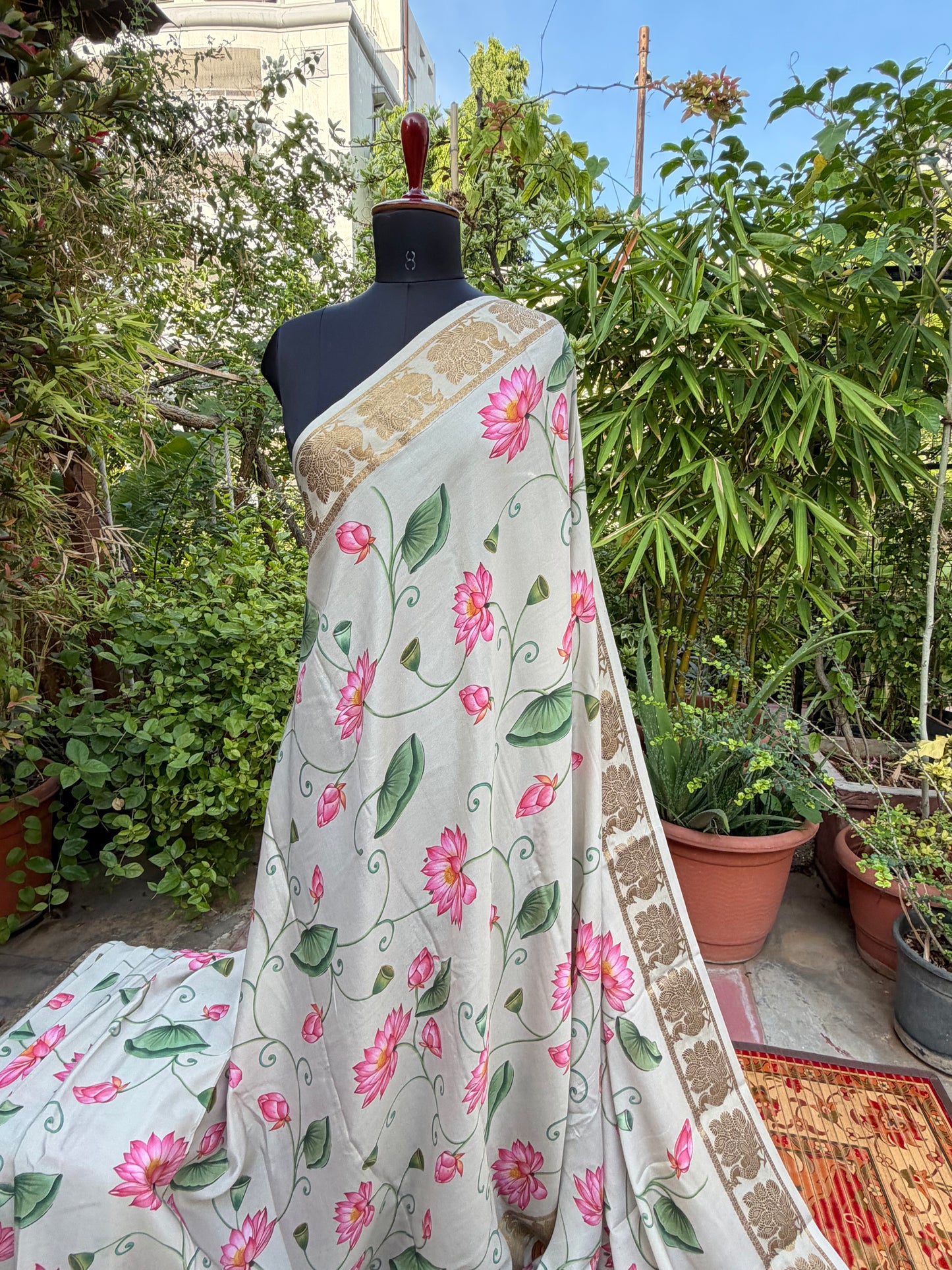 Pure crepe digital print saree