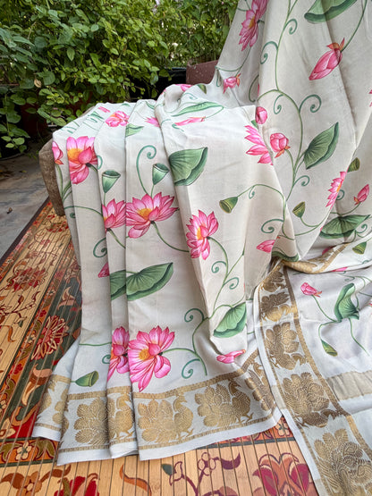 Pure crepe digital print saree