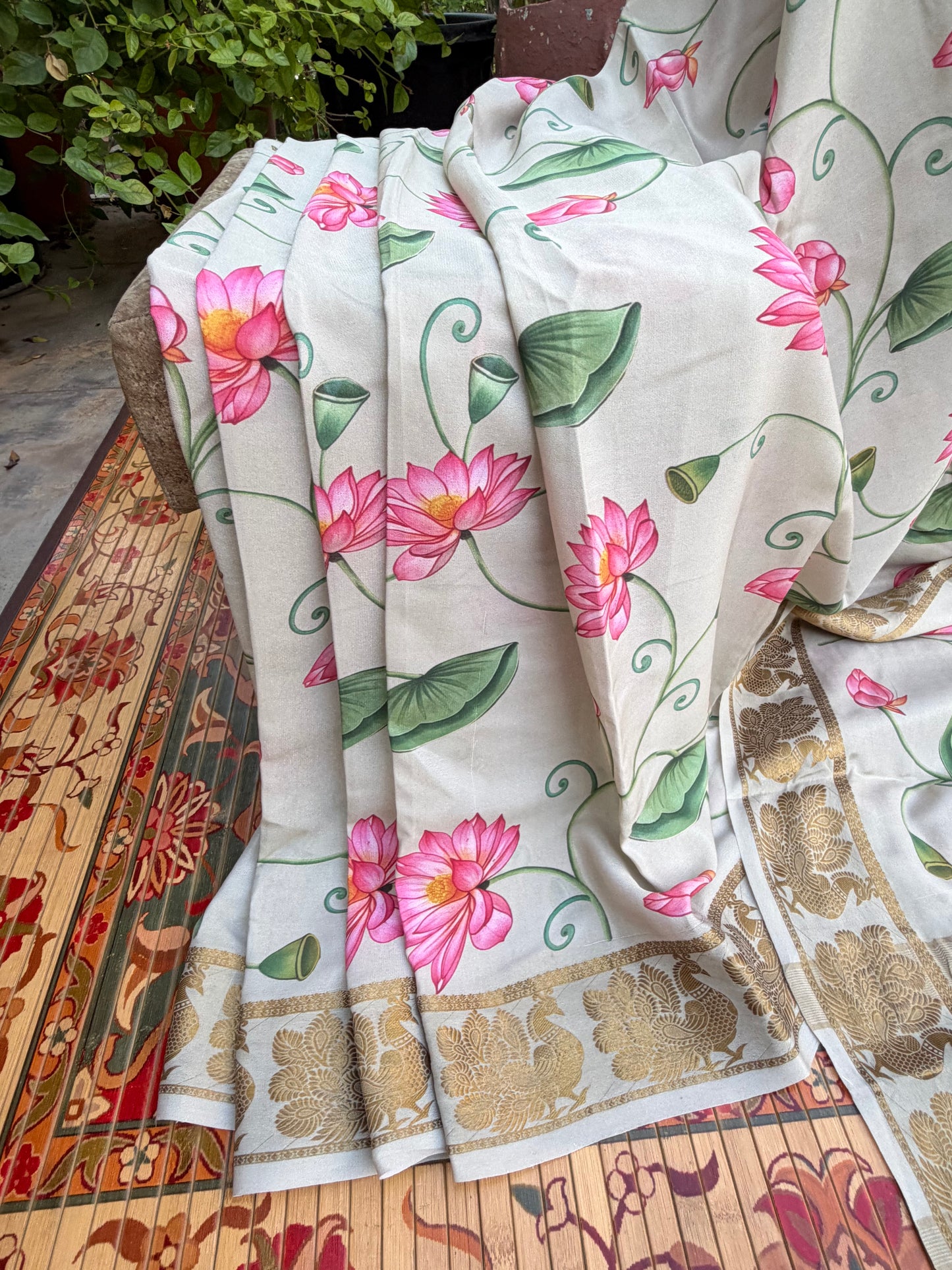 Pure crepe digital print saree