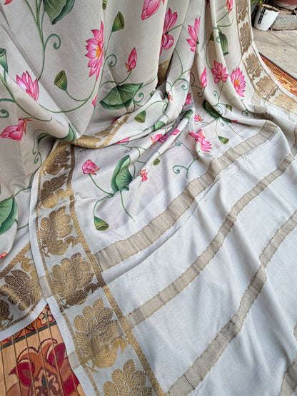 Pure crepe digital print saree