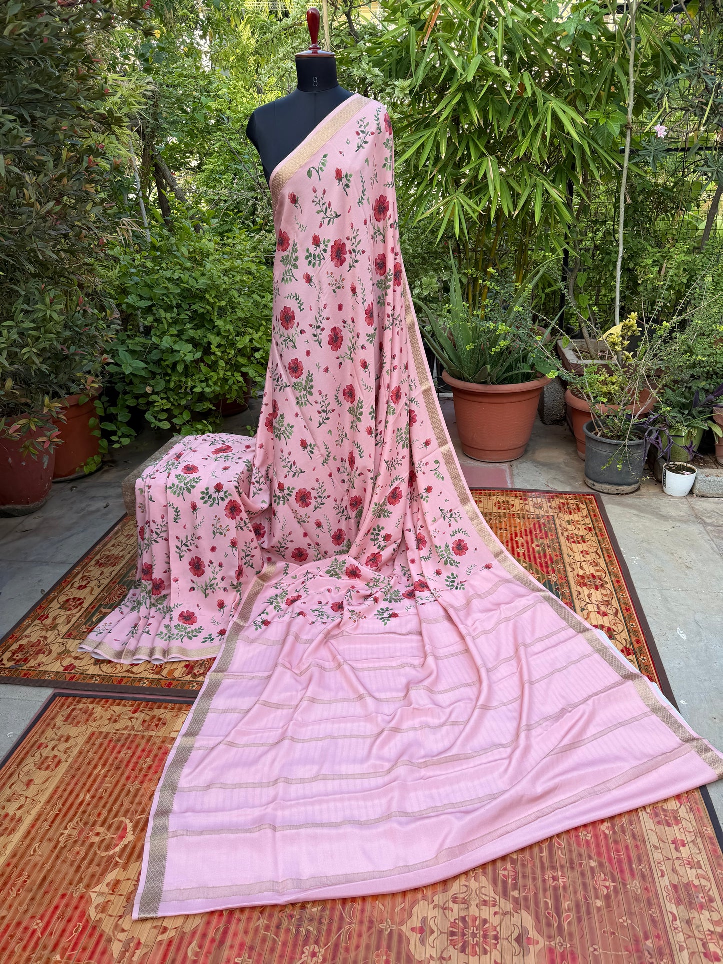 Pure crepe digital print saree