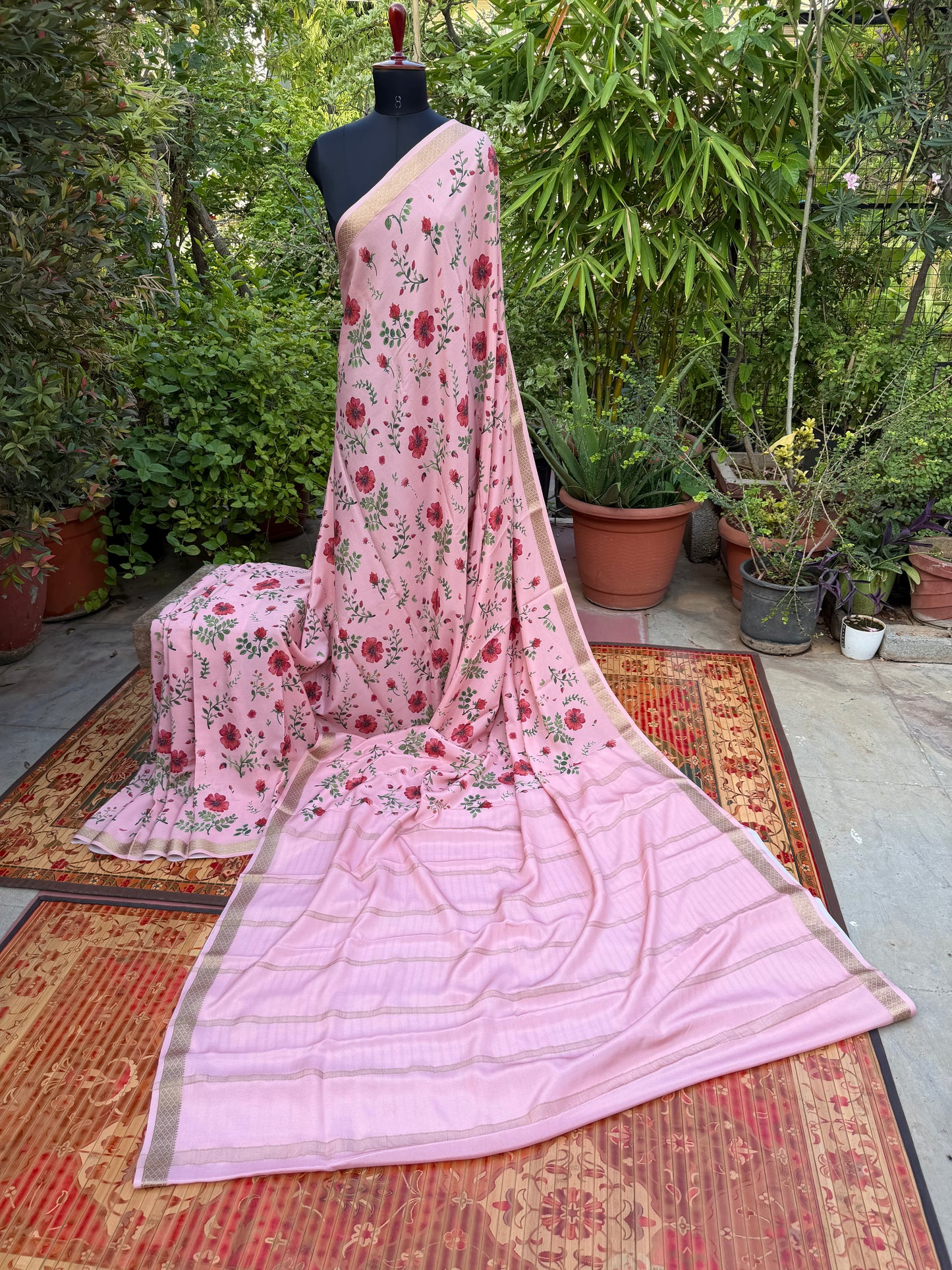 Pure crepe digital print saree