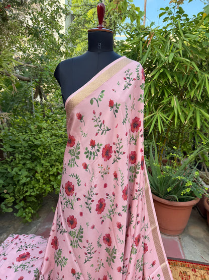 Pure crepe digital print saree