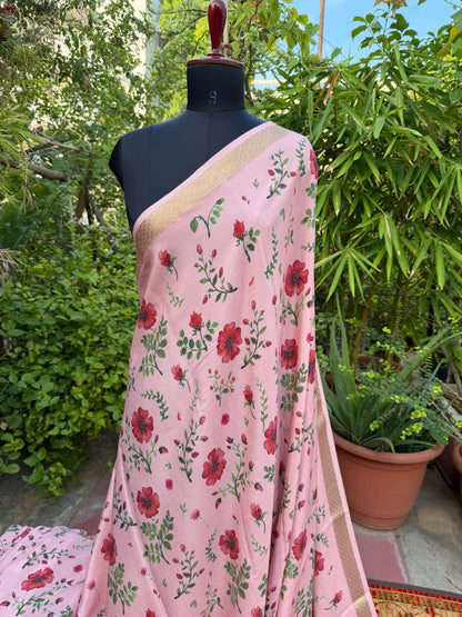 Pure crepe digital print saree