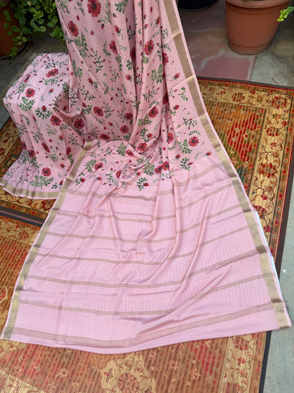 Pure crepe digital print saree