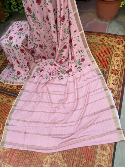Pure crepe digital print saree