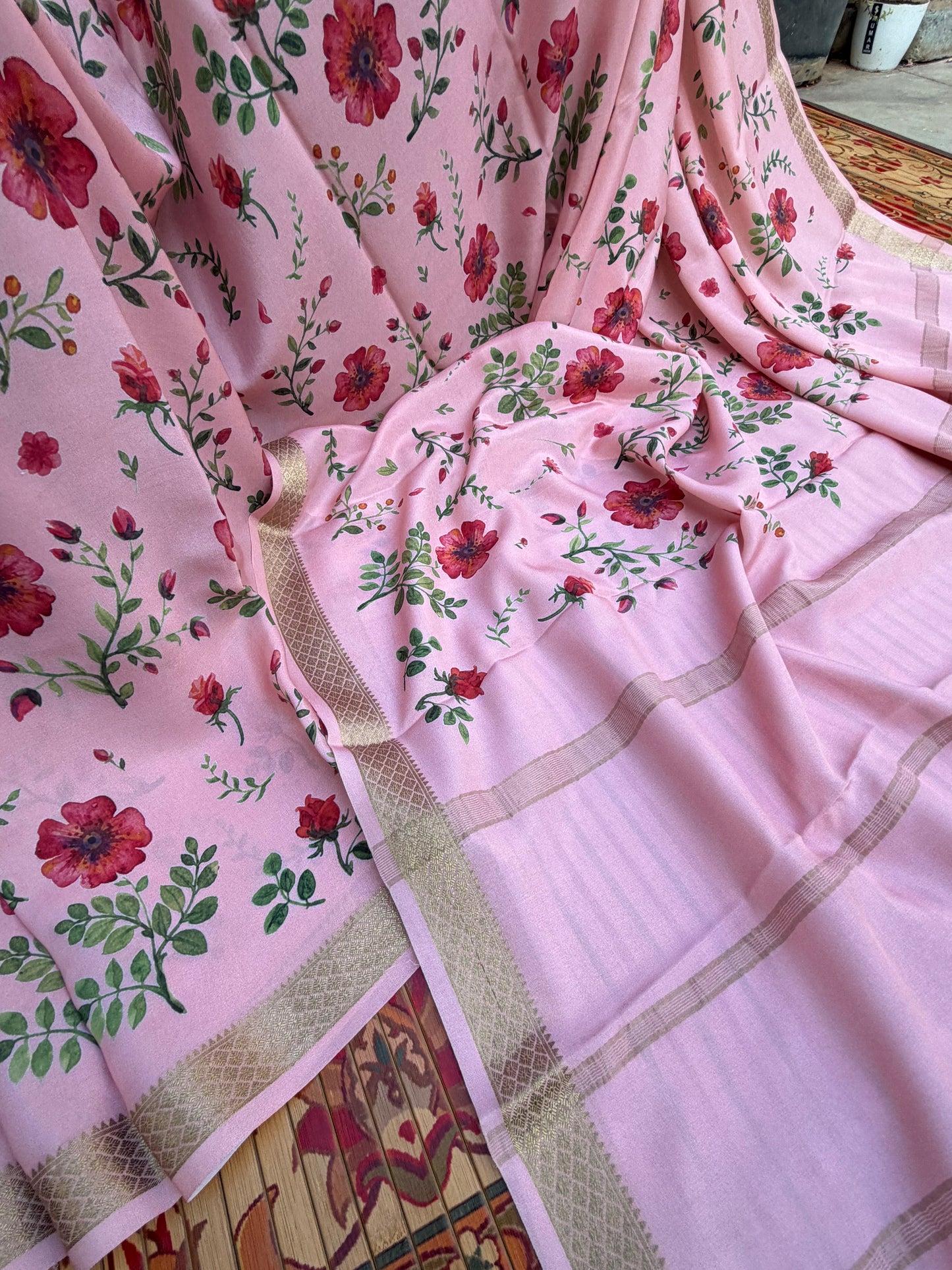 Pure crepe digital print saree