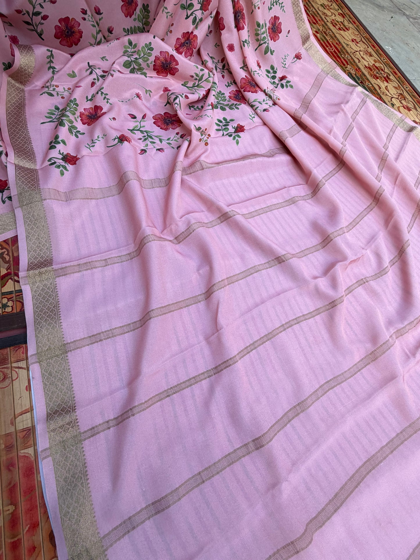 Pure crepe digital print saree