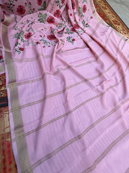 Pure crepe digital print saree
