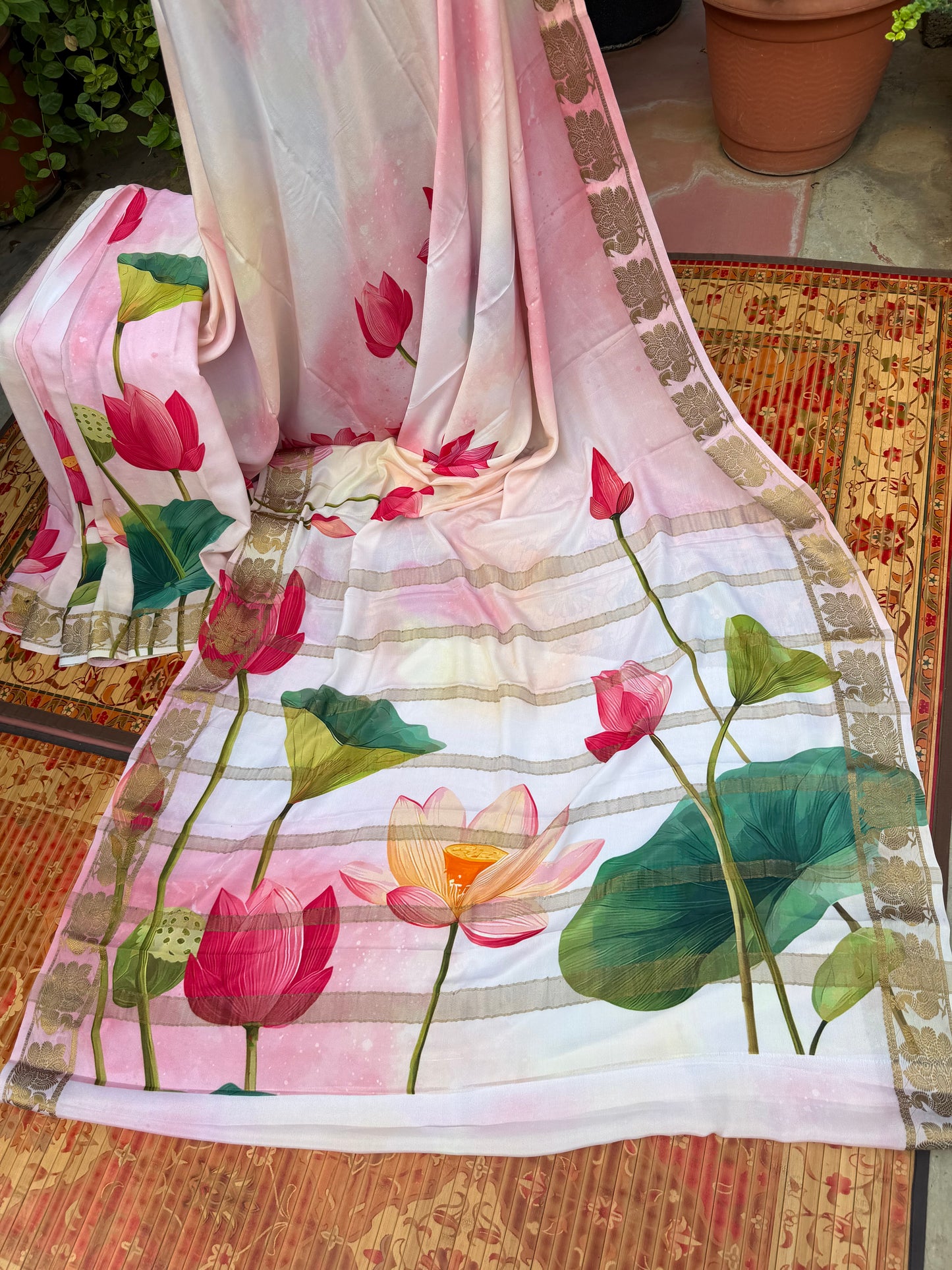 Pure crepe digital print saree