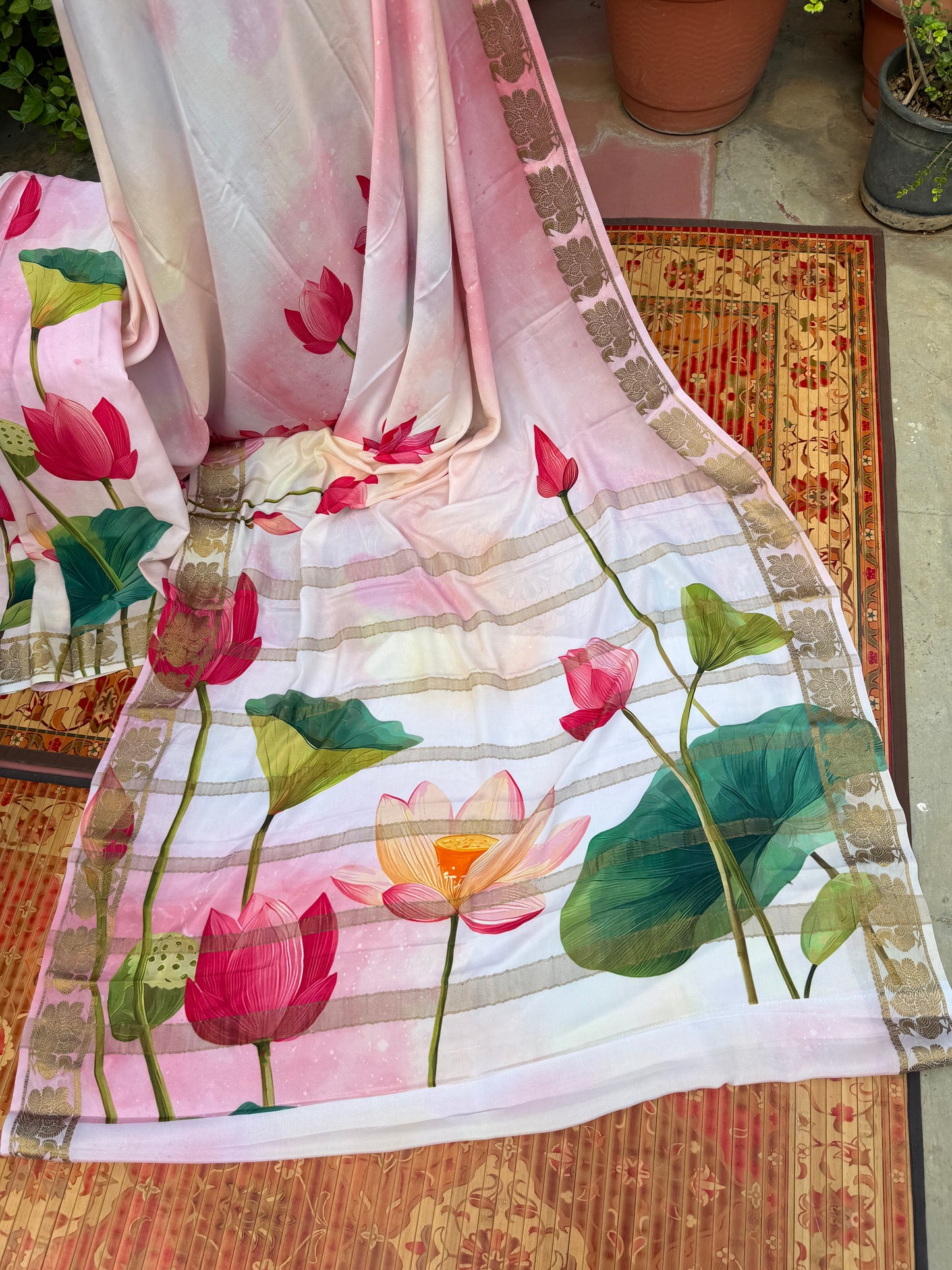 Pure crepe digital print saree