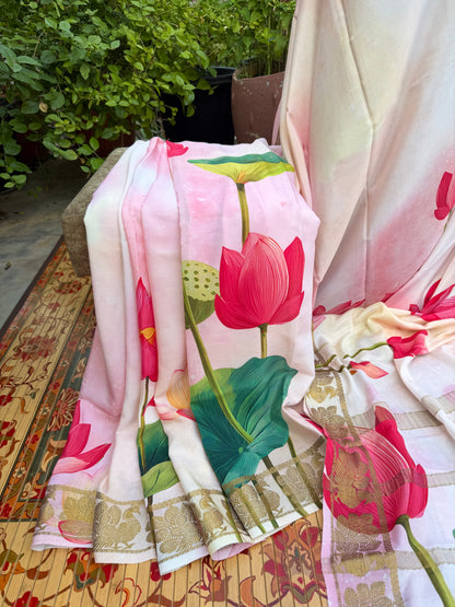 Pure crepe digital print saree