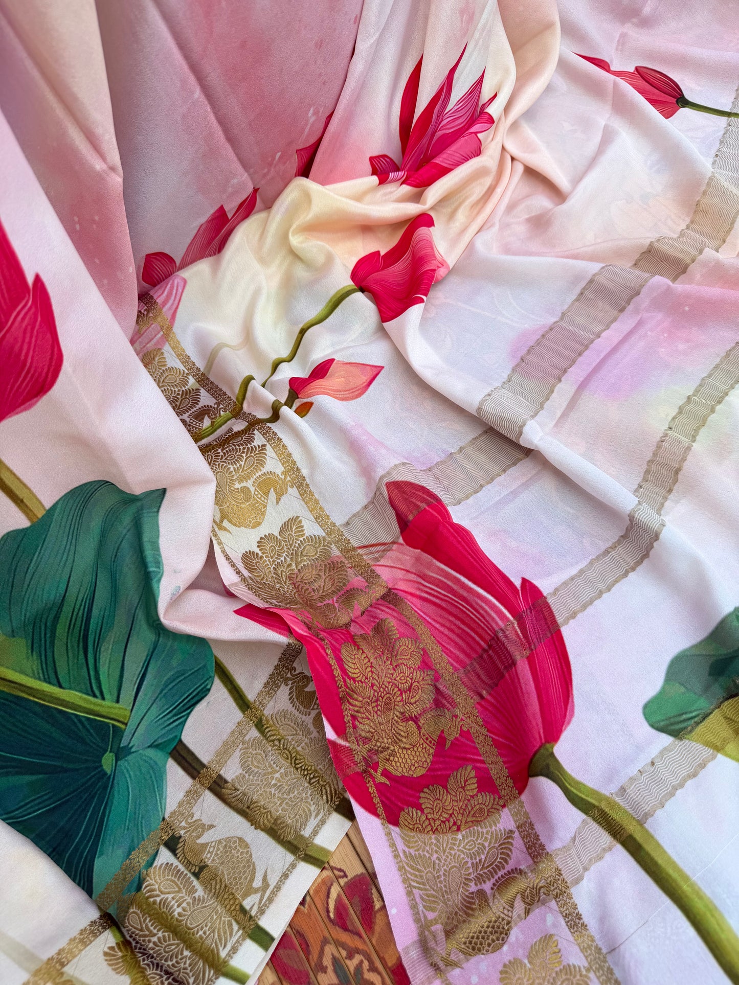 Pure crepe digital print saree