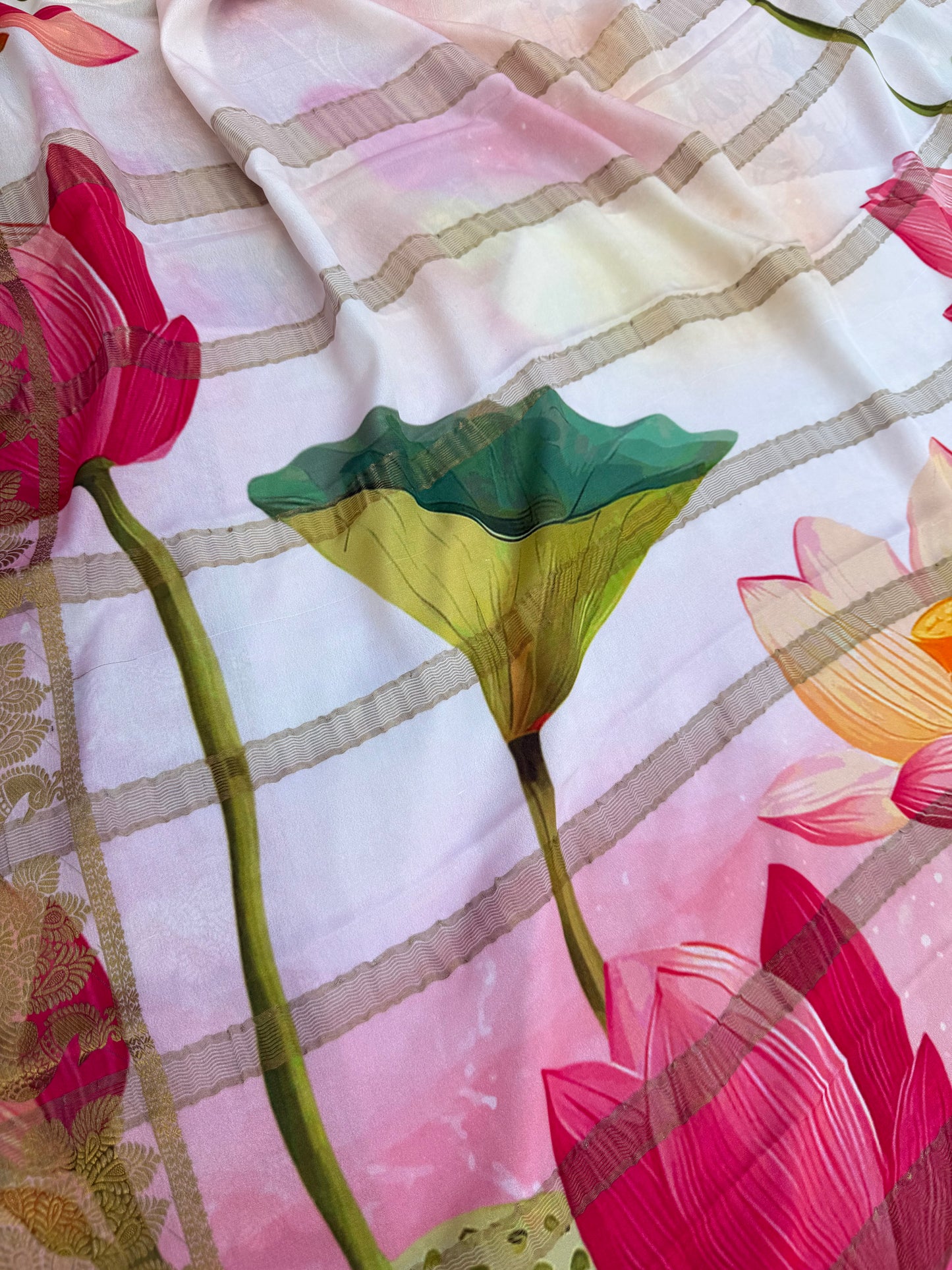 Pure crepe digital print saree