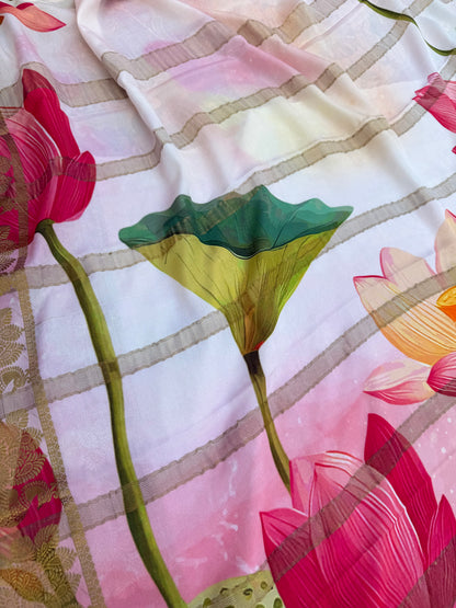 Pure crepe digital print saree
