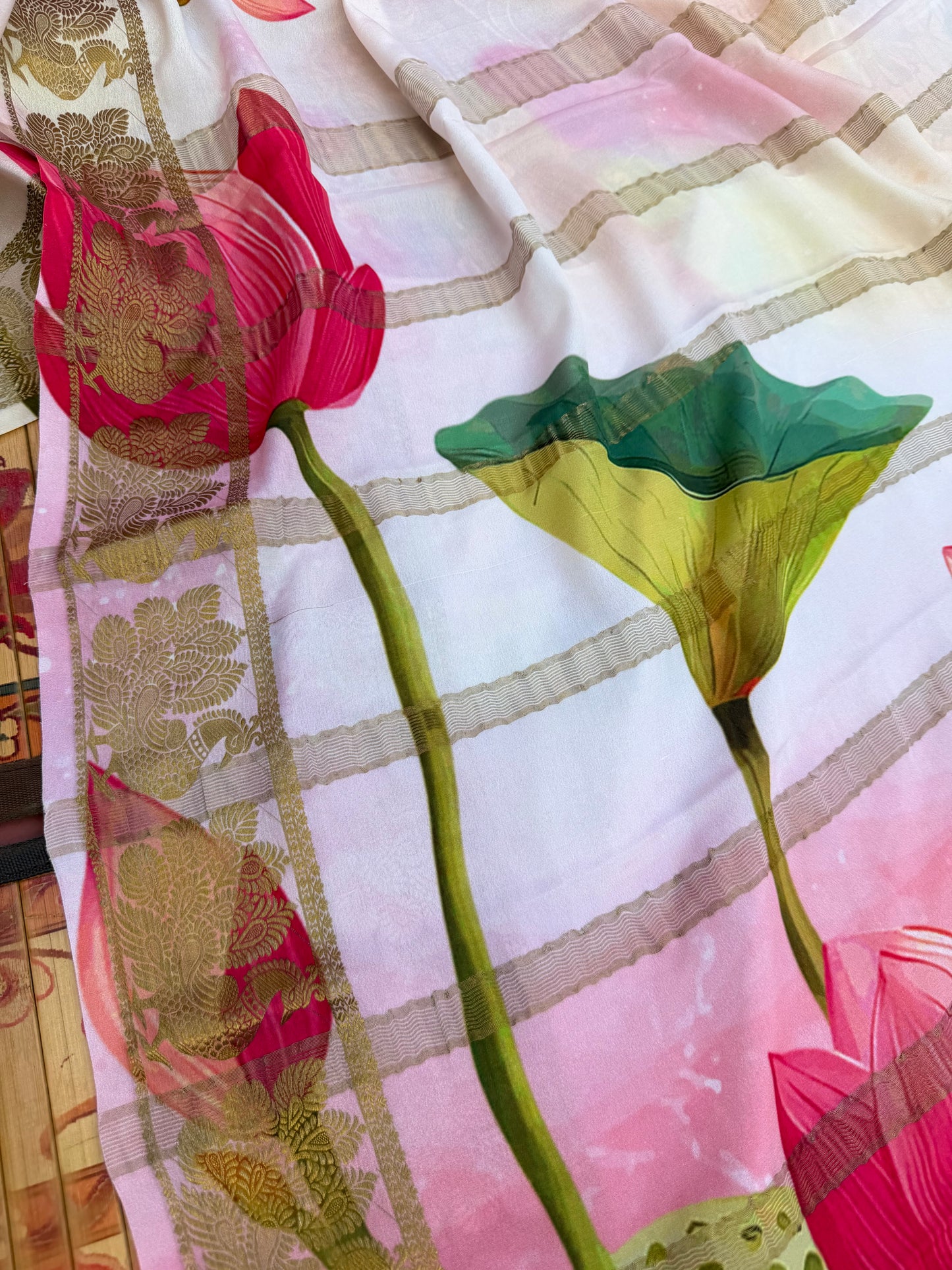 Pure crepe digital print saree
