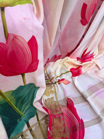Pure crepe digital print saree