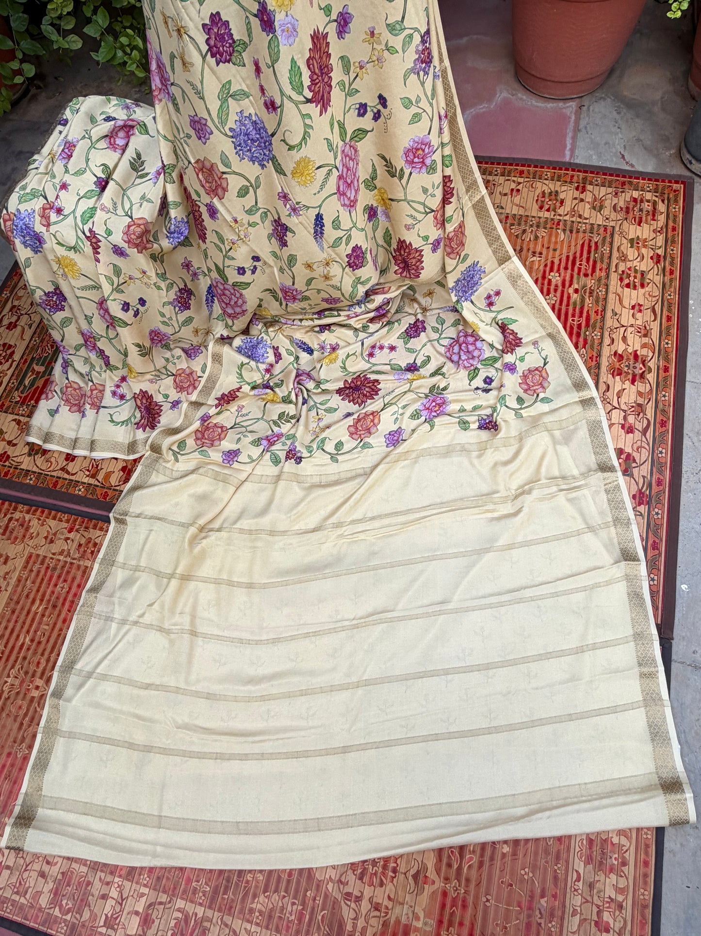 Pure crepe digital print saree