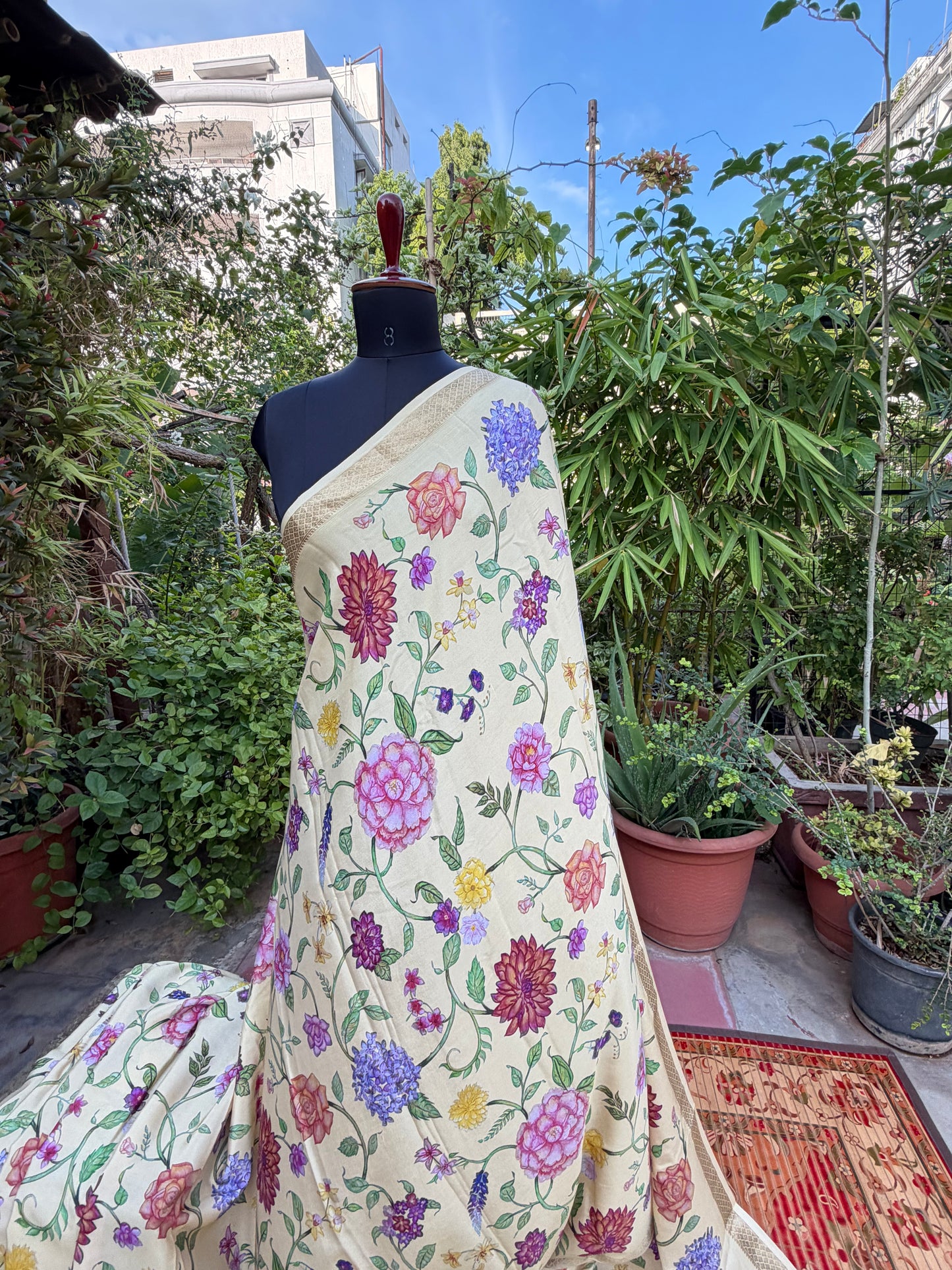 Pure crepe digital print saree